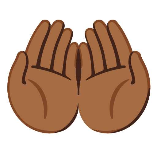 palms up together: medium-dark skin tone — Google