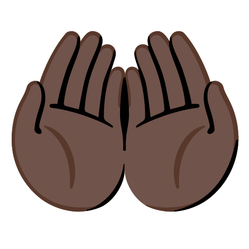 palms up together: dark skin tone — Google