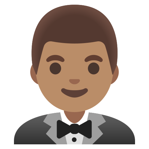 man in tuxedo: medium skin tone — Google