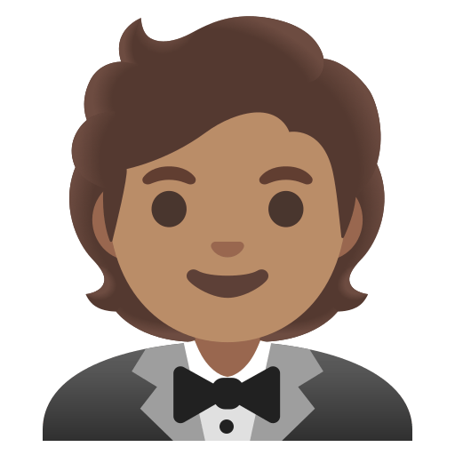 person in tuxedo: medium skin tone — Google