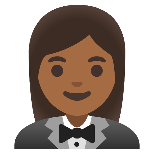 woman in tuxedo: medium-dark skin tone — Google