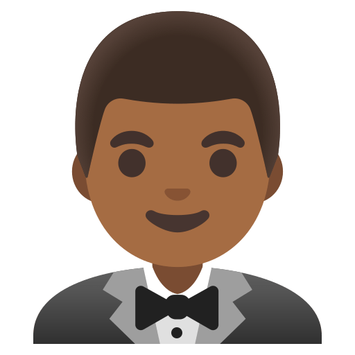man in tuxedo: medium-dark skin tone — Google