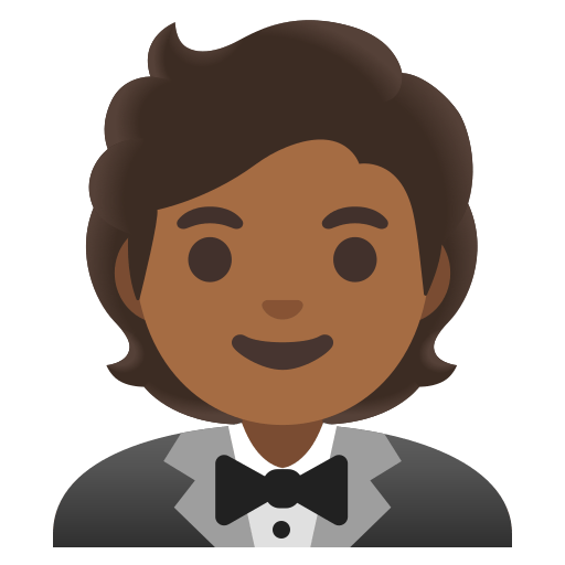 person in tuxedo: medium-dark skin tone — Google