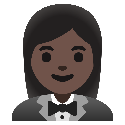 woman in tuxedo: dark skin tone — Google