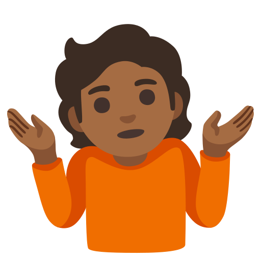 person shrugging: medium-dark skin tone — Google