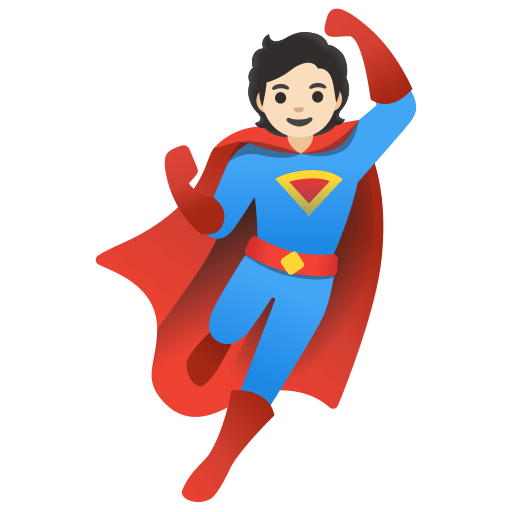 superhero: light skin tone — Google
