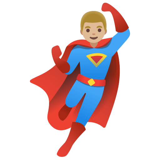 man superhero: medium-light skin tone — Google