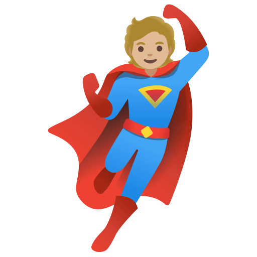 superhero: medium-light skin tone — Google