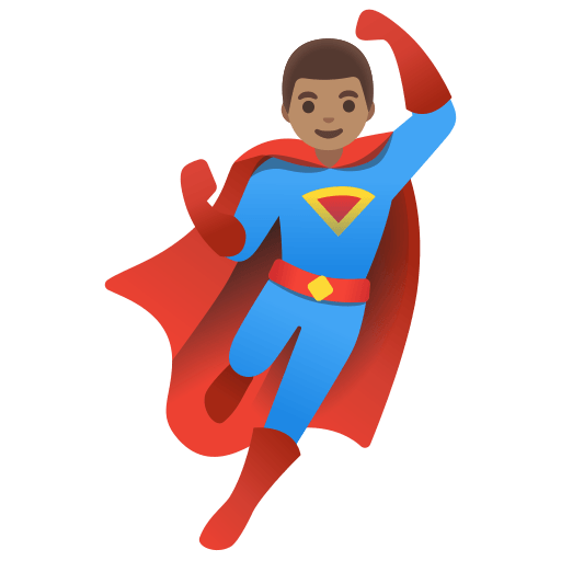 man superhero: medium skin tone — Google