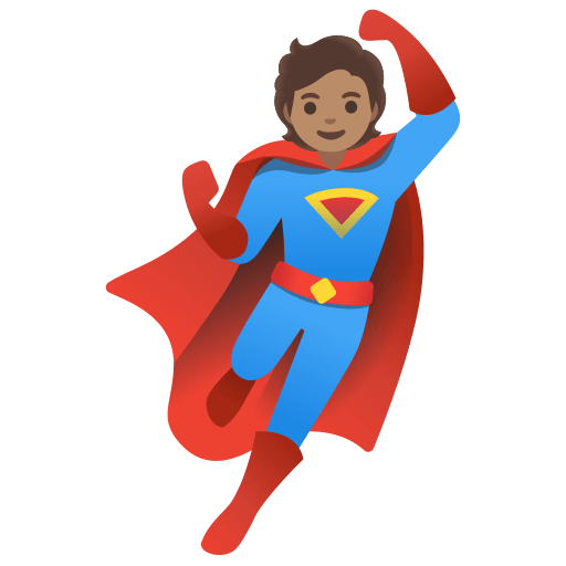 superhero: medium skin tone — Google