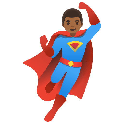 man superhero: medium-dark skin tone — Google