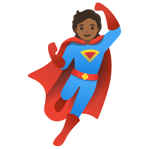 superhero: medium-dark skin tone — Google