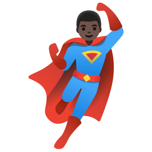 man superhero: dark skin tone — Google