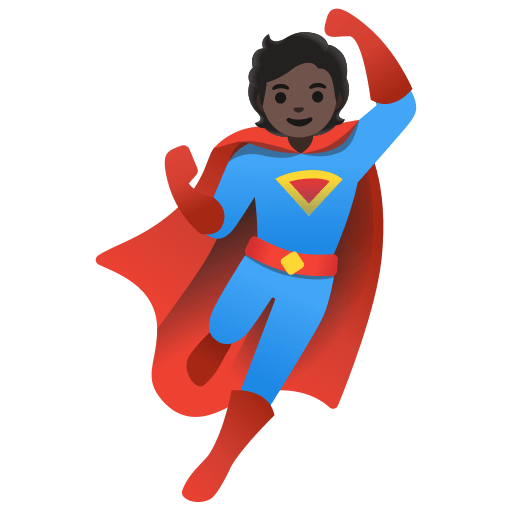 superhero: dark skin tone — Google