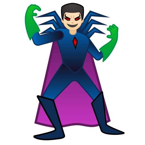 man supervillain: light skin tone — Google