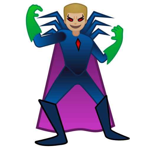man supervillain: medium-light skin tone — Google