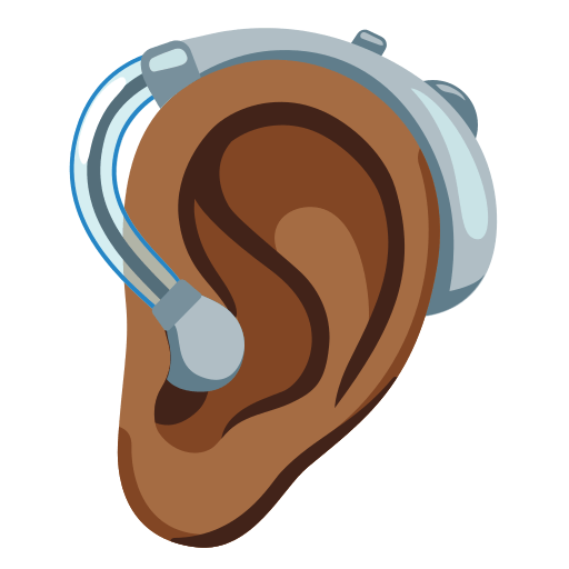 ear with hearing aid: medium-dark skin tone — Google