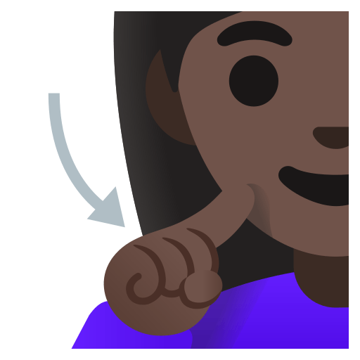 deaf woman: dark skin tone — Google