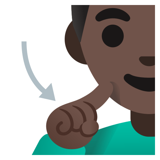 deaf man: dark skin tone — Google