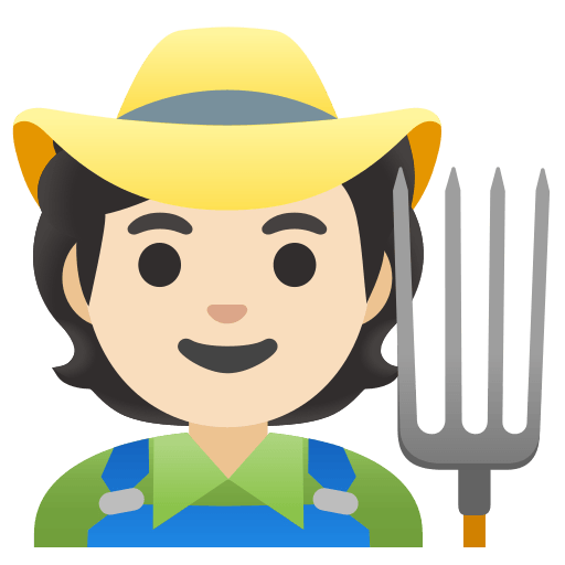 farmer: light skin tone — Google
