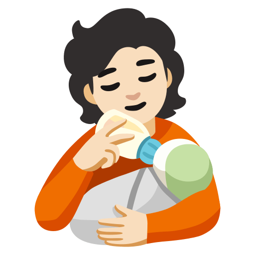 person feeding baby: light skin tone — Google