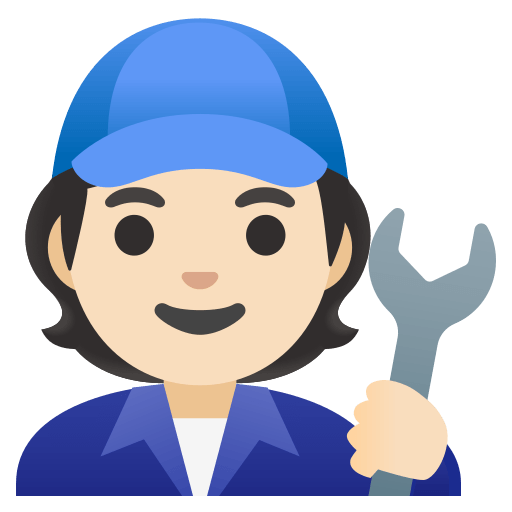 mechanic: light skin tone — Google