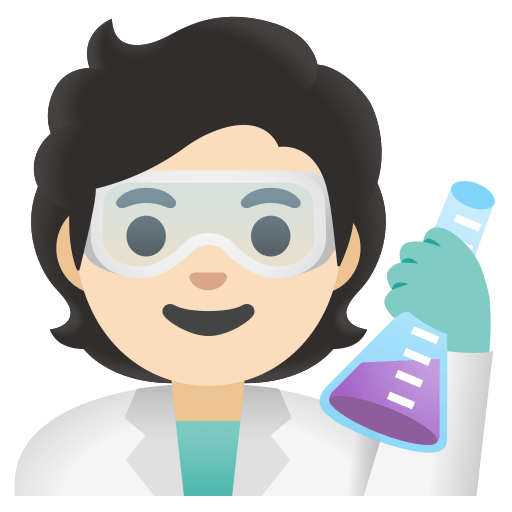 scientist: light skin tone — Google