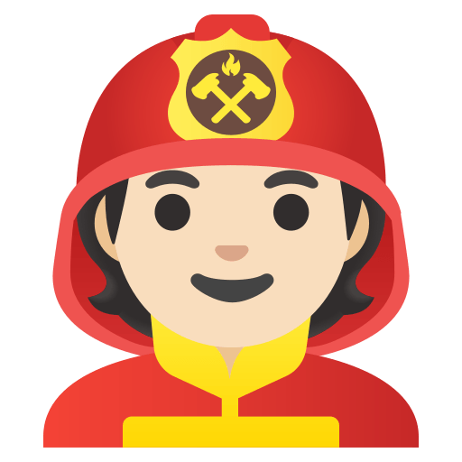 firefighter: light skin tone — Google