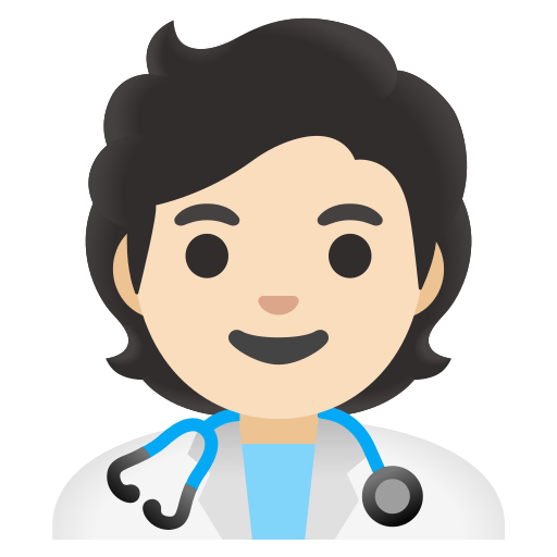 health worker: light skin tone — Google