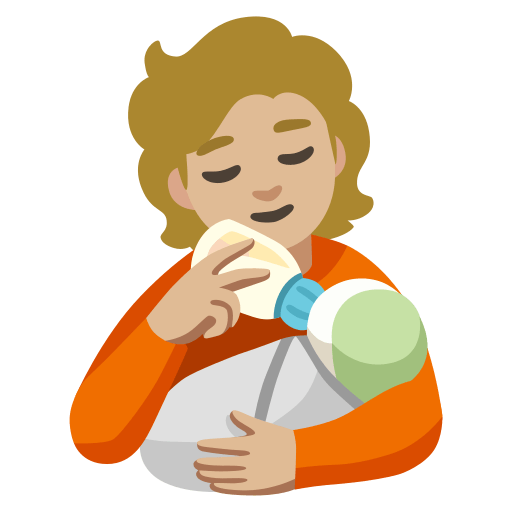 person feeding baby: medium-light skin tone — Google