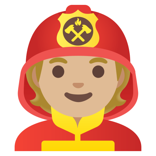 firefighter: medium-light skin tone — Google