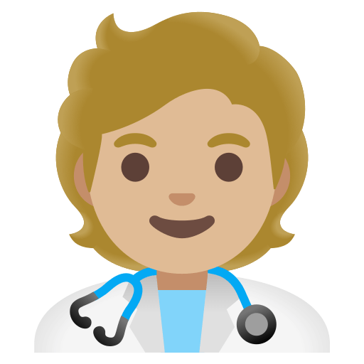 health worker: medium-light skin tone — Google