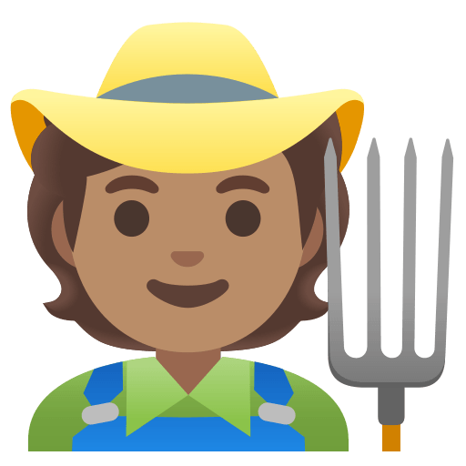 farmer: medium skin tone — Google