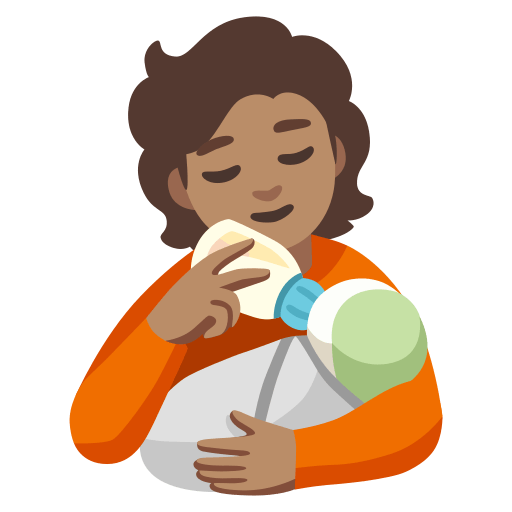 person feeding baby: medium skin tone — Google
