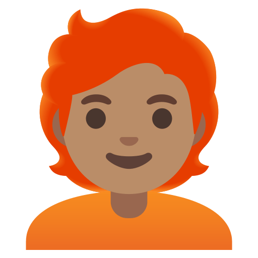person: medium skin tone, red hair — Google