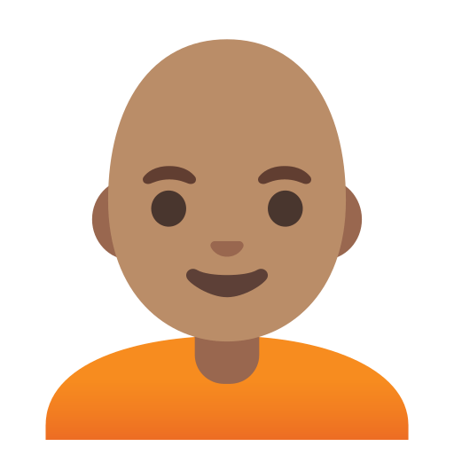 person: medium skin tone, bald — Google