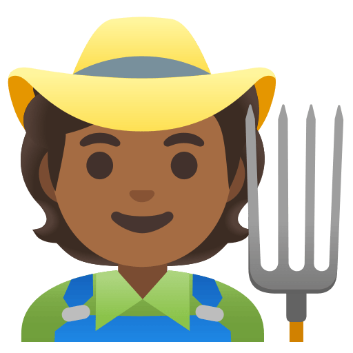 farmer: medium-dark skin tone — Google