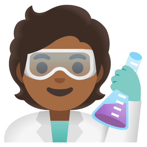 scientist: medium-dark skin tone — Google