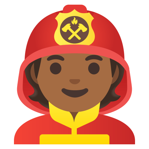 firefighter: medium-dark skin tone — Google