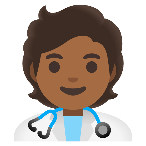 health worker: medium-dark skin tone — Google