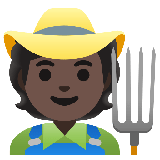 farmer: dark skin tone — Google
