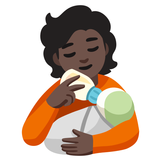 person feeding baby: dark skin tone — Google