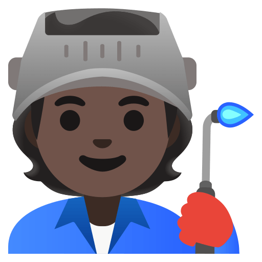 factory worker: dark skin tone — Google