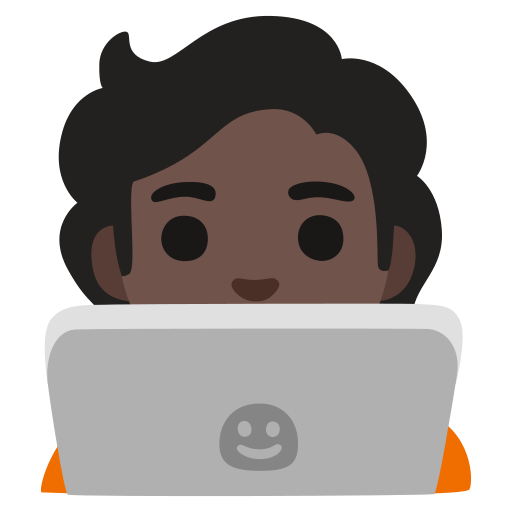 technologist: dark skin tone — Google