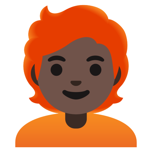 person: dark skin tone, red hair — Google