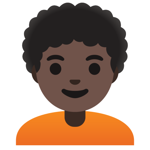 person: dark skin tone, curly hair — Google