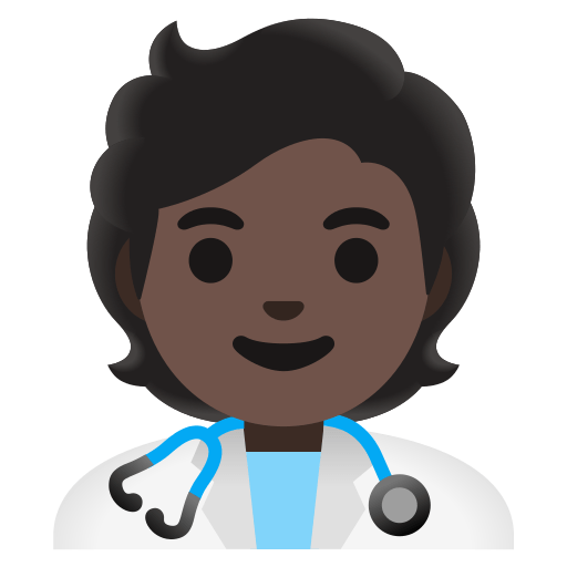 health worker: dark skin tone — Google
