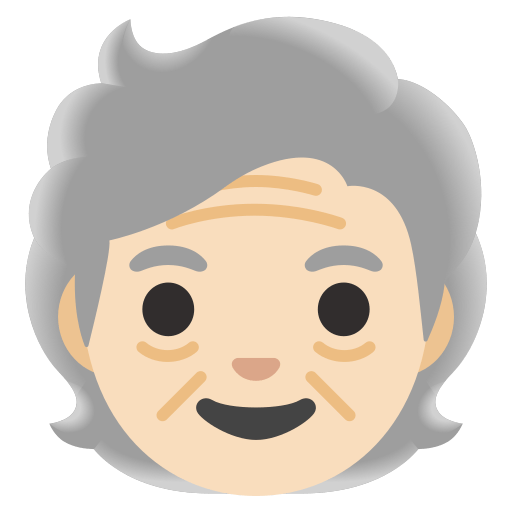 older person: light skin tone — Google