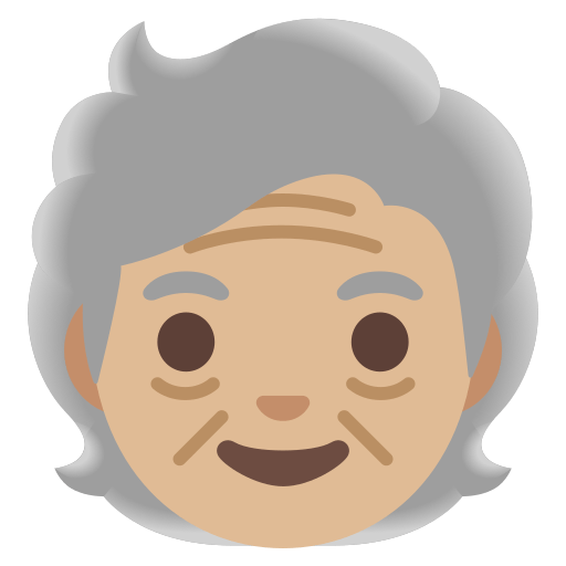 older person: medium-light skin tone — Google