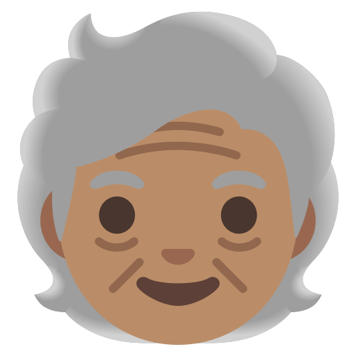 older person: medium skin tone — Google